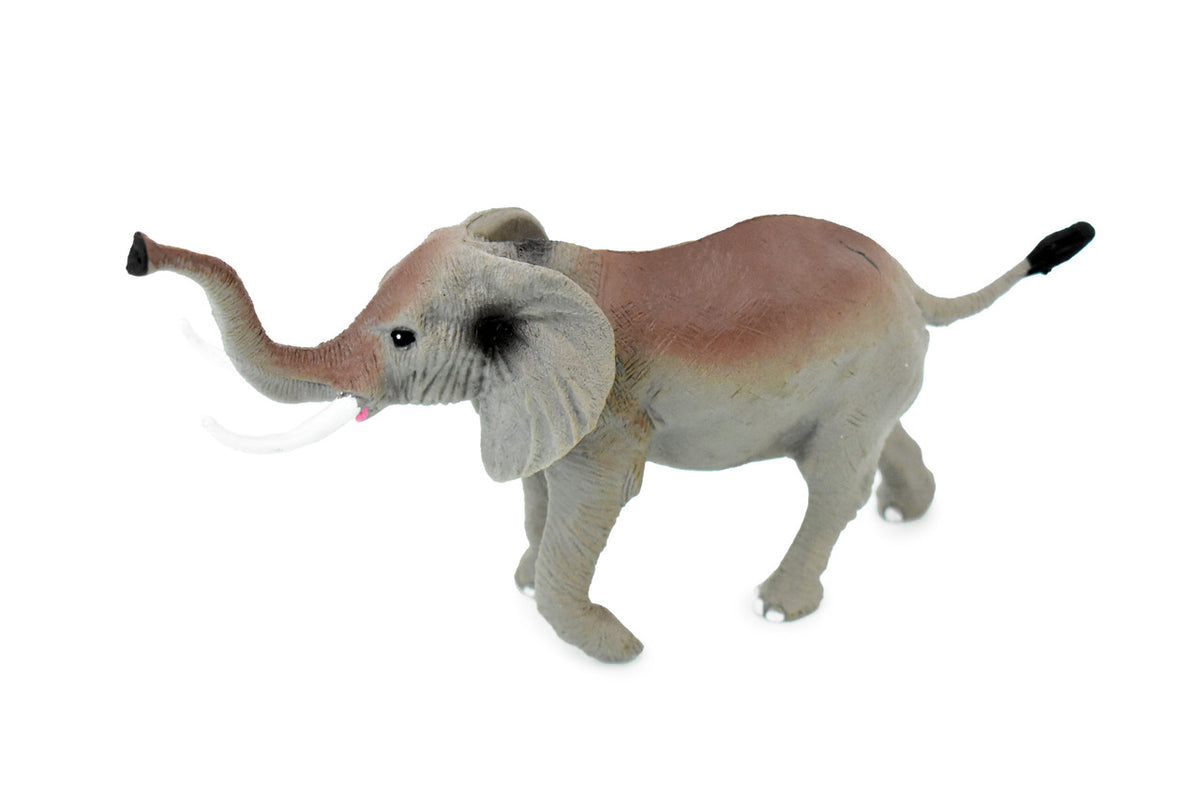 Elephant, Bull, Very Nice Plastic Design, African Animal Figure, Educational, Figure, Lifelike, Diorama Model, Figurine, Replica, Toy,  7 Inches. 