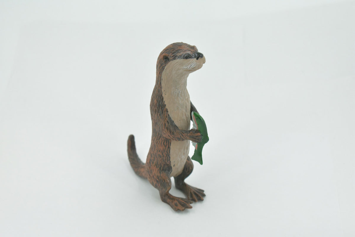 Otter, River Otter, North American, Museum Quality, Hand Painted, Rubber Animal, Realistic, Toy, Figure, Model, Replica, Kids, Educational, Gift,    5"    CH602 BB165