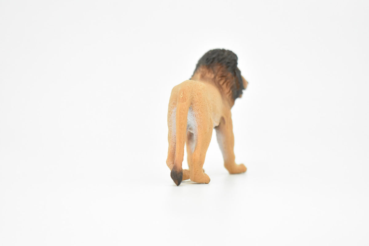 Lion, African, Male, Museum Quality Rubber Reproduction, Hand Painted Figurines      4"       CH148 B246