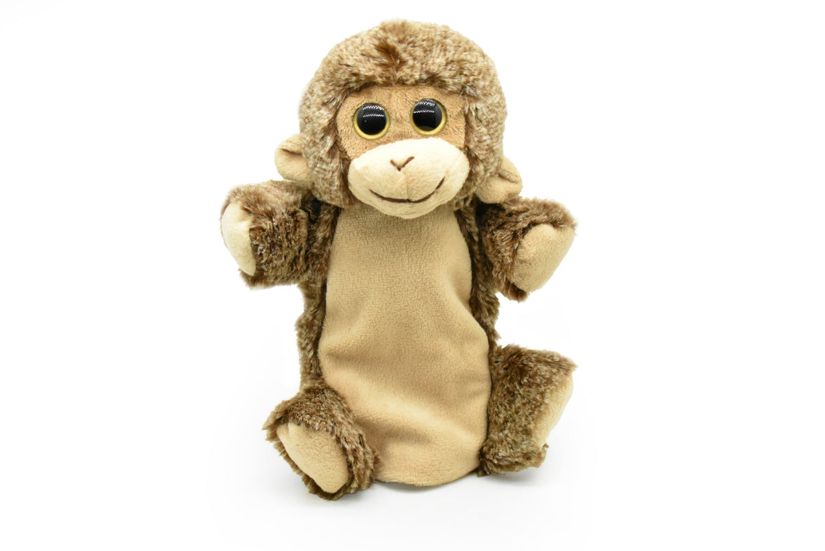 Monkey, Hand Puppet, Primate, Simian, Very Nice Plush, Very Soft Stuffed Animal, Educational, Realistic Figure, Lifelike Model, Replica, Toy, Kids,  9 Inches. 