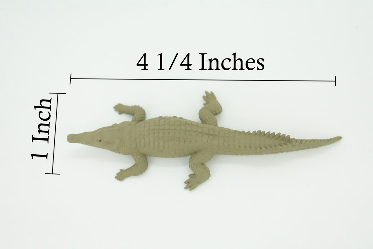 American Crocodile, Crocodylus acutus, Saltwater Crocodile, Educational, Rubber Reptile, Realistic Figure, Lifelike, Gift,    4 1/4"    SF41 B15
