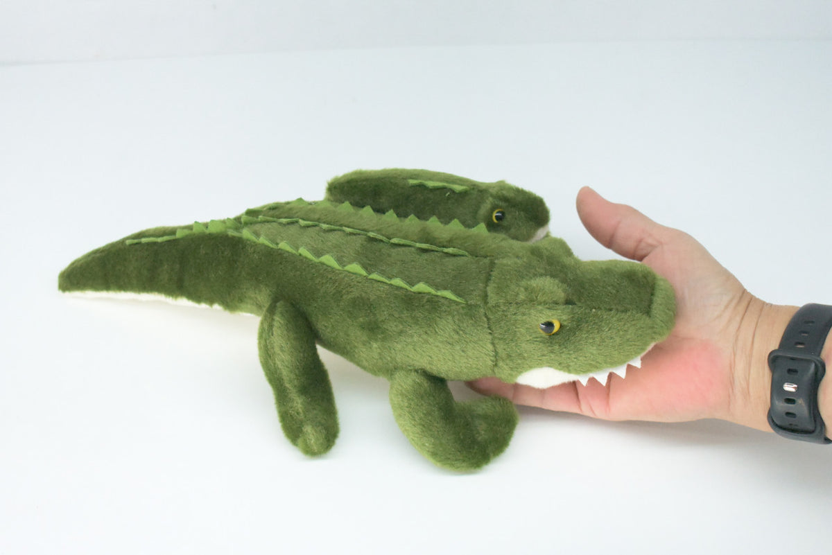 Alligator with Baby, Very Cute Plush Reptile, Soft, Stuffed Toy, Educational, Realistic, Beautiful Design, Figure, Lifelike, Replica, Gift,     12"   RI62 B660