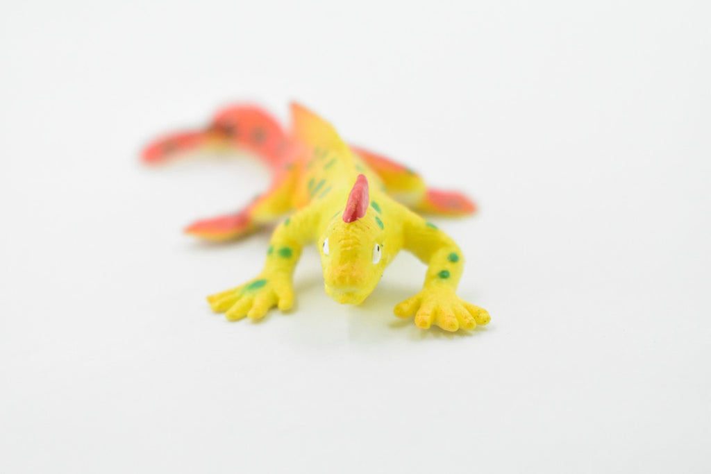 Iguana, Rainbow Iguana Lizard Stretchy Rubber Toy, Realistic, Rainforest, Figure, Model, Replica, Kids, Educational, Gift 3"  F0115 B13