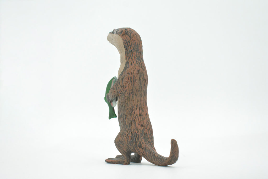Otter, River Otter, North American, Museum Quality, Hand Painted, Rubber Animal, Realistic, Toy, Figure, Model, Replica, Kids, Educational, Gift,    5"    CH602 BB165