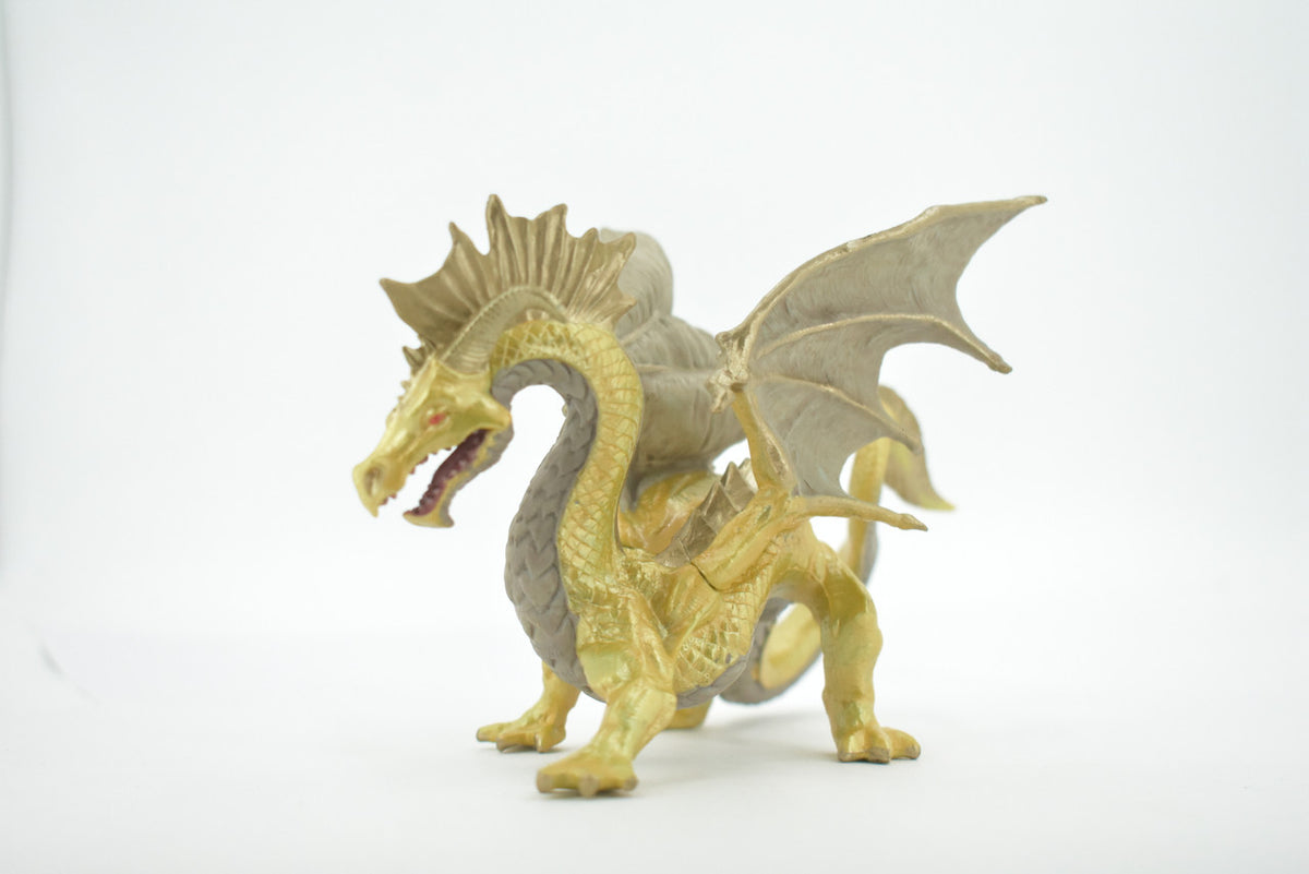 Dragon, Golden Dragon, Museum Quality, Highly Detaied, Hand Painted, Myth, Fantasy, Plastic, Educational, Realistic, Figure, Lifelike Figurine, Gift,      7"      F3423 B356