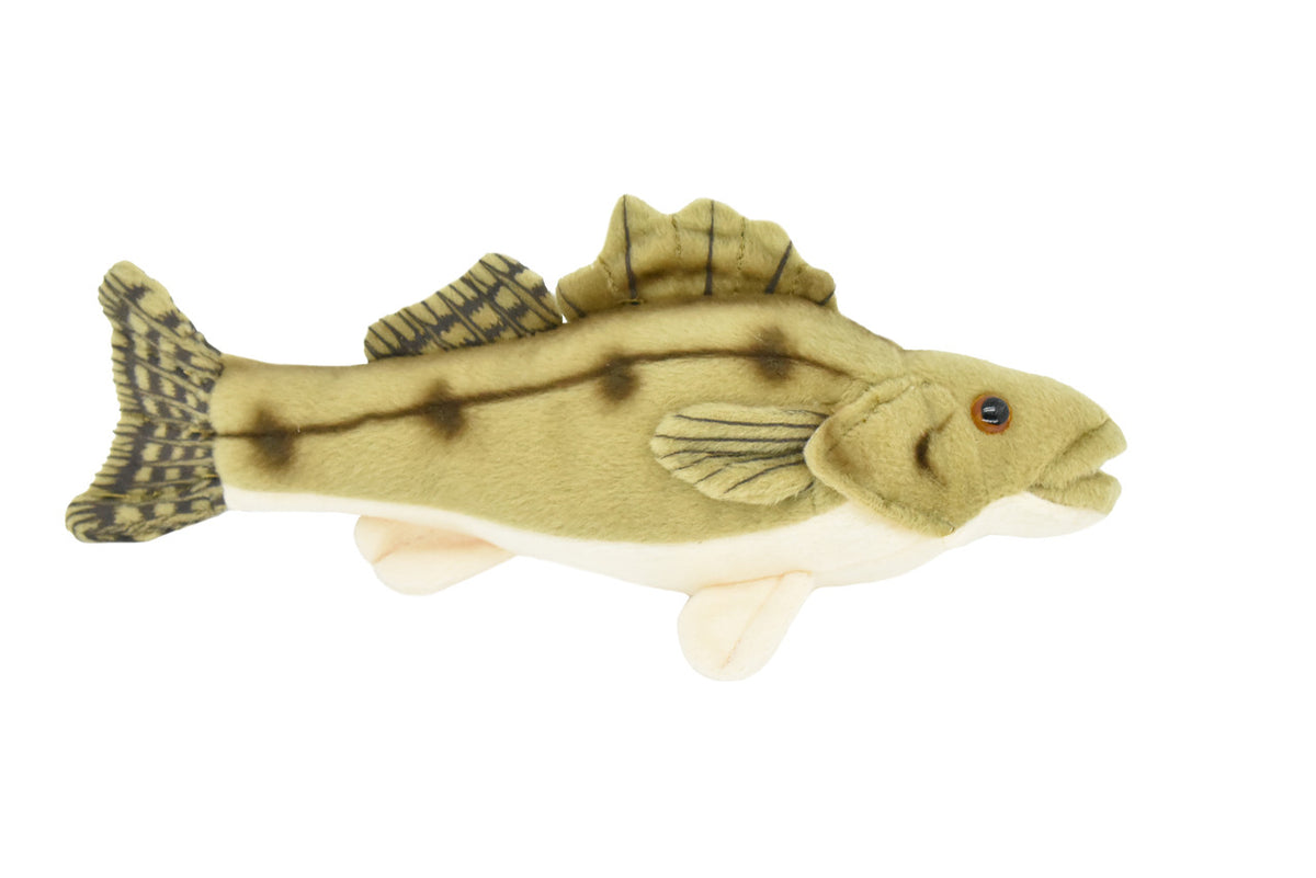 Walleye, Fish, Pikeperch, Yellow Pike, Very Nice Plush Fish, Stuffed Animal, Educational, Toy, Kids, Realistic Figure, Gift,   10" 