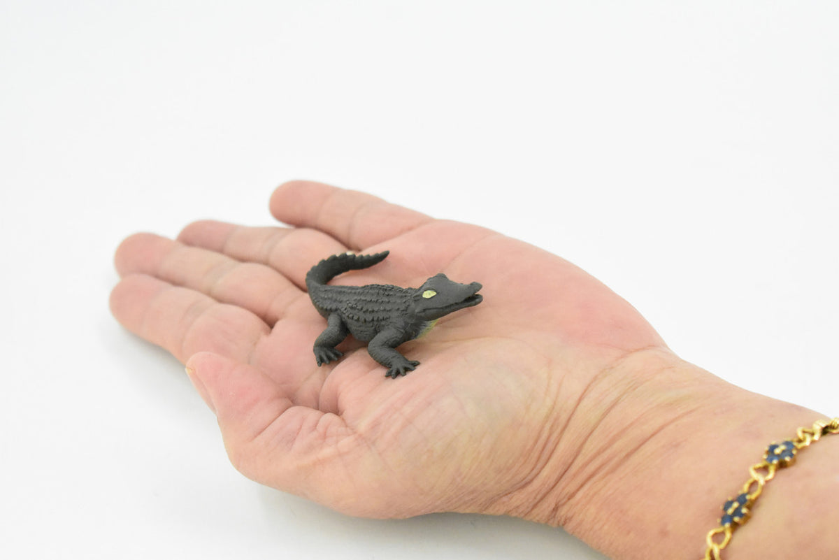 Alligator, Crocodile, Rubber Toy Reptile, Realistic Figure, Model, Replica, Kids, Educational, Gift,       3"       F4479-B213