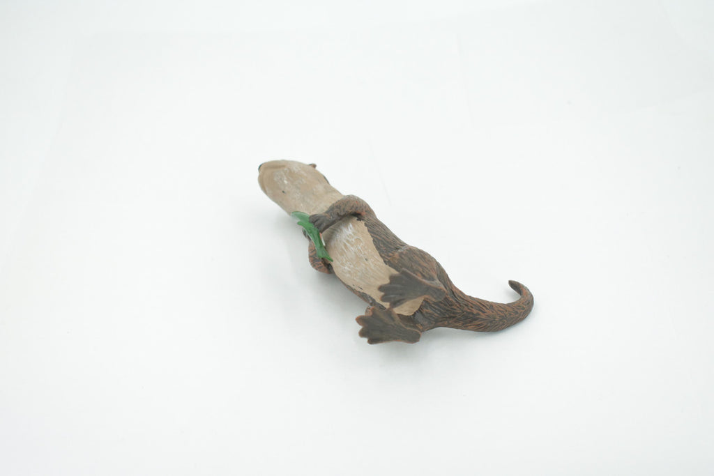 Otter, River Otter, North American, Museum Quality, Hand Painted, Rubber Animal, Realistic, Toy, Figure, Model, Replica, Kids, Educational, Gift,    5"    CH602 BB165