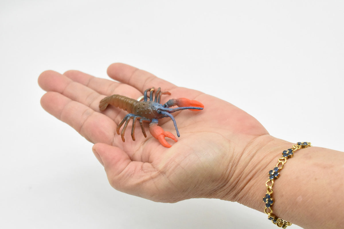 Lobster, Homarus americanus, Hand Painted, Realistic, Solid Rubber, Saltwater, Educational Model,  Figure, Lifelike, Diorama Model, Replica, Toy,  3 Inches.