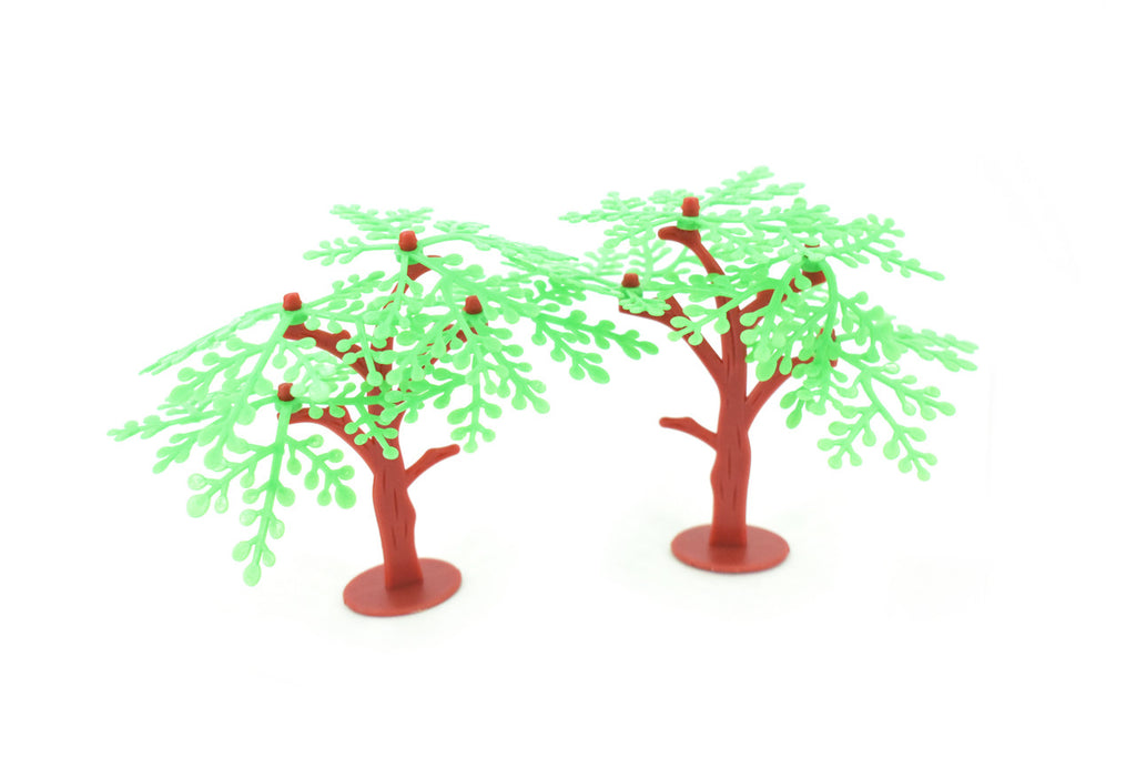 Tree, Perennial Plant 2 Pack,  Educational, Toy, Kids, Realistic Figure, Lifelike Model, Figurine, Rubber, Replica, Gift,