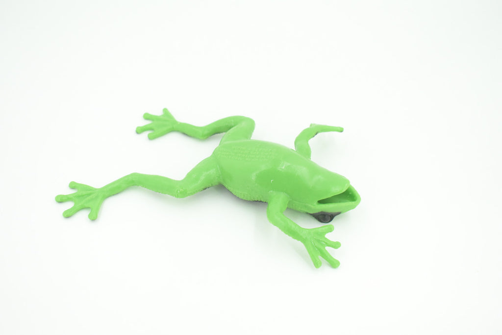 Frog, Green, Stretchable, Squishy, Squeezable, Very nice Soft Rubber Amphibian, Educational, Realistic, Hand Painted, Figure, Replica, Gift,    6"     US05 B59