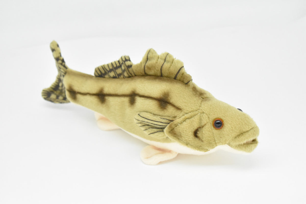 Walleye, Fish, Pikeperch, Yellow Pike, Very Nice Plush Fish, Stuffed Animal, Educational, Toy, Kids, Realistic Figure, Gift,   10" 