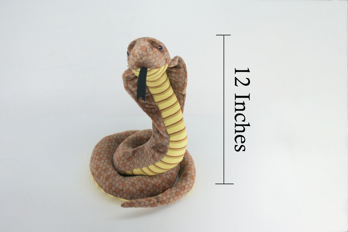 Cobra, Naja, Nice Plush Snake, Stuffed Reptile, Educational, Realistic Figure, Lifelike Model, Replica, Gift ,   12"   WR12 BB312