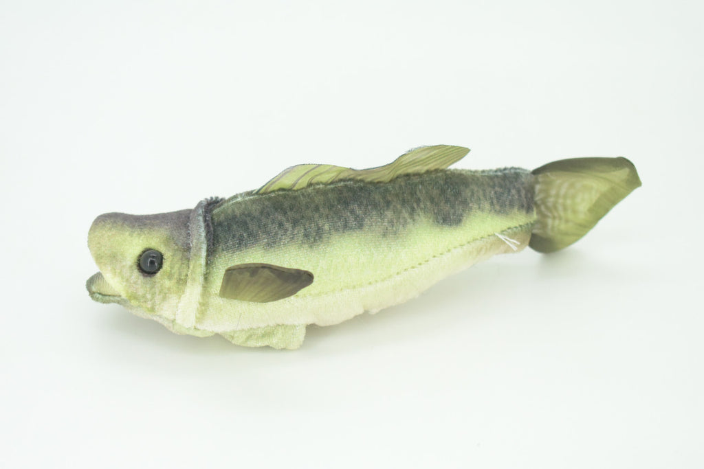 Large Mouth Bass Finger Puppet, Very Nice Plush Bass, Stuffed Fish, Educational, Realistic, Lifelike Model, Gift,   7"   FM01 B233