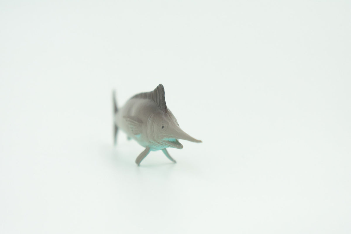 Swordfish, Broadbills, Billfish, Rubber Fish, Realistic Toy Figure, Model, Replica, Kids, Hand Painted, Educational, Gift,    2 3/4"   F583 B34