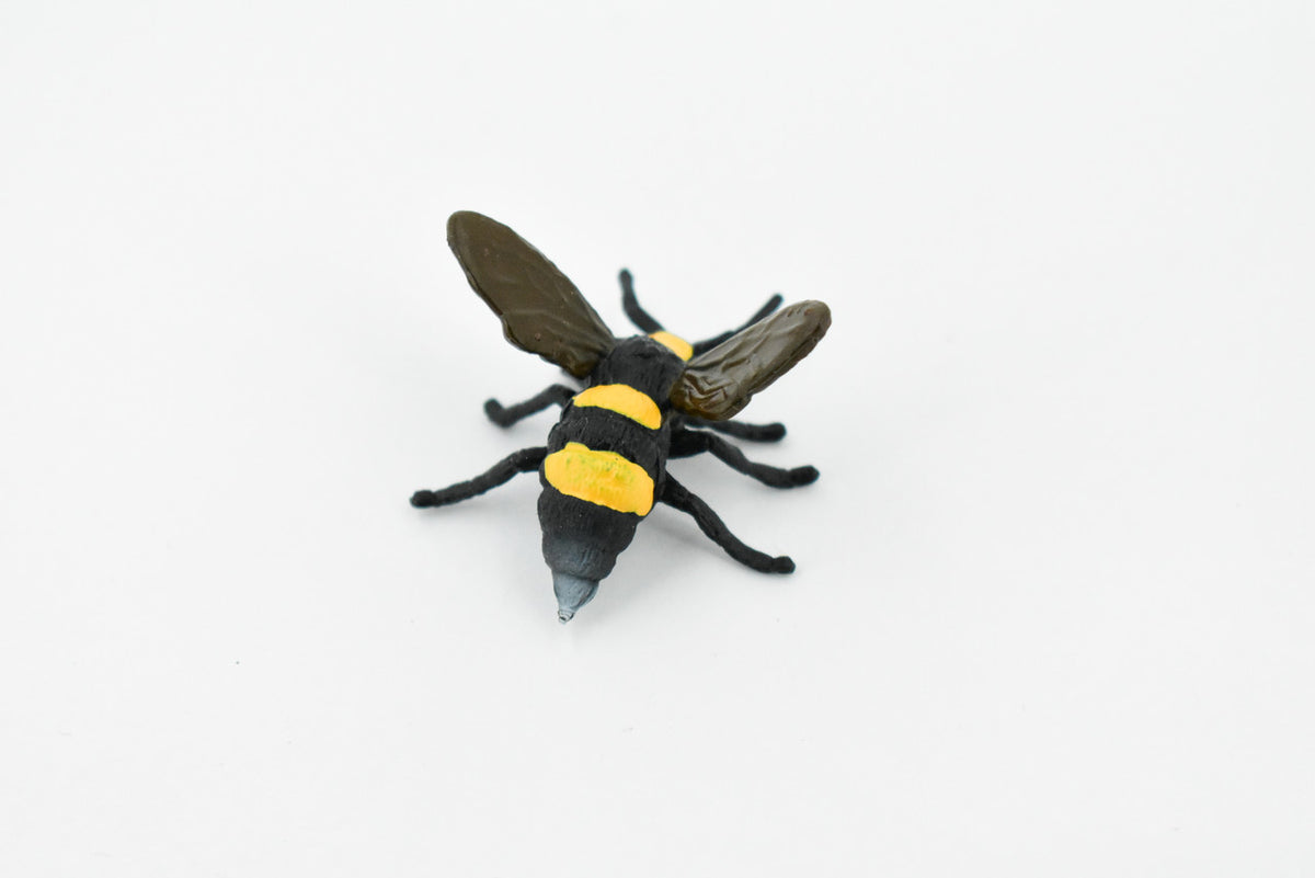 Bee, Bumble Bee, Bumblebee, Very Nice Design, Rubber Insect, Hand Painted, Realistic Toy Figure, Diorama Model, Kids, Educational, 1 1/2 Inches
