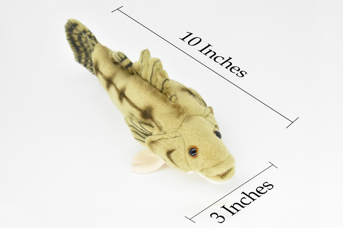 Walleye, Fish, Pikeperch, Yellow Pike, Very Nice Plush Fish, Stuffed Animal, Educational, Toy, Kids, Realistic Figure, Gift,   10" 