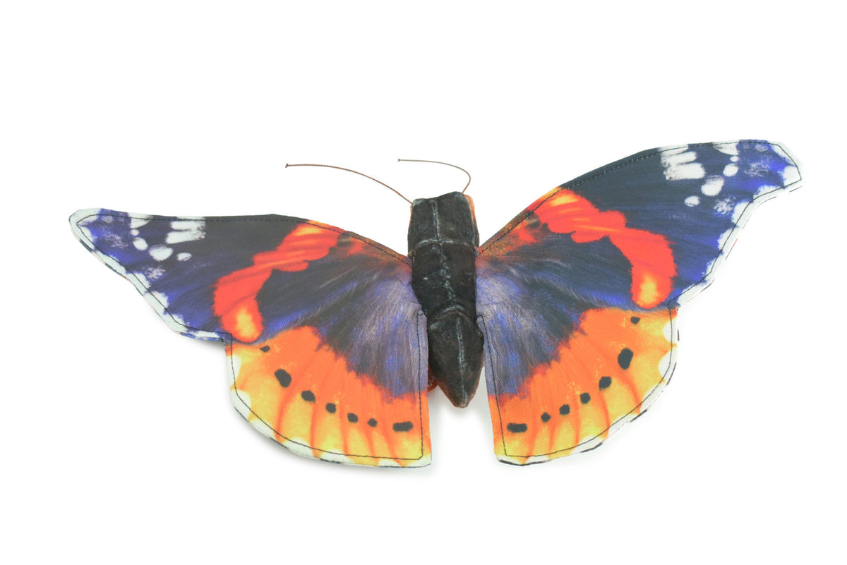 Red Admiral Butterfly, Finger Puppet, Very Nice Plush, Stuffed Insect, Realistic Figure, Educational, Toy, Kids, Gift, 15 Inches. WR33 BB317