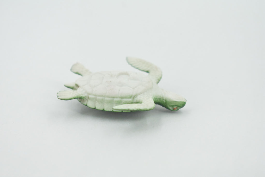 Sea Turtle, Rubber, Hand Painted, Turtle Design, Realistic Figure, Educational, Figure, Lifelike, Model, Figurine, Replica, Gift,      2"     F591 B35