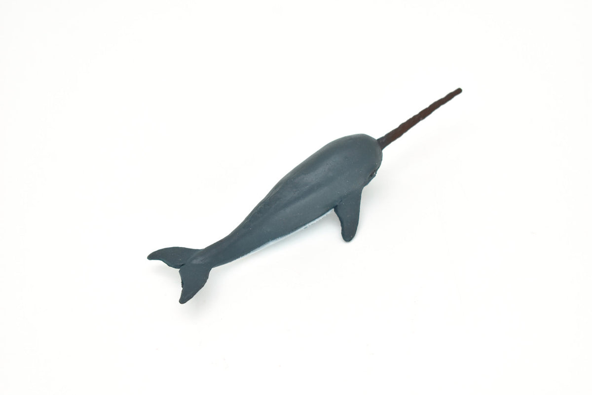 Narwhal Whale, Very Nice Plastic Replica  3"Long   ~  F3905-B9
