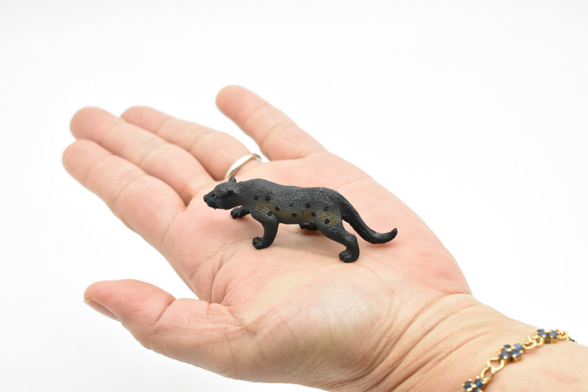 Black Panther, Leopard, Jaguar, Very Nice Plastic Animal, Hand Painted, Educational, Realistic, Lifelike, Diorama Model, Toy, Kids, Gift,  3 Inches.   