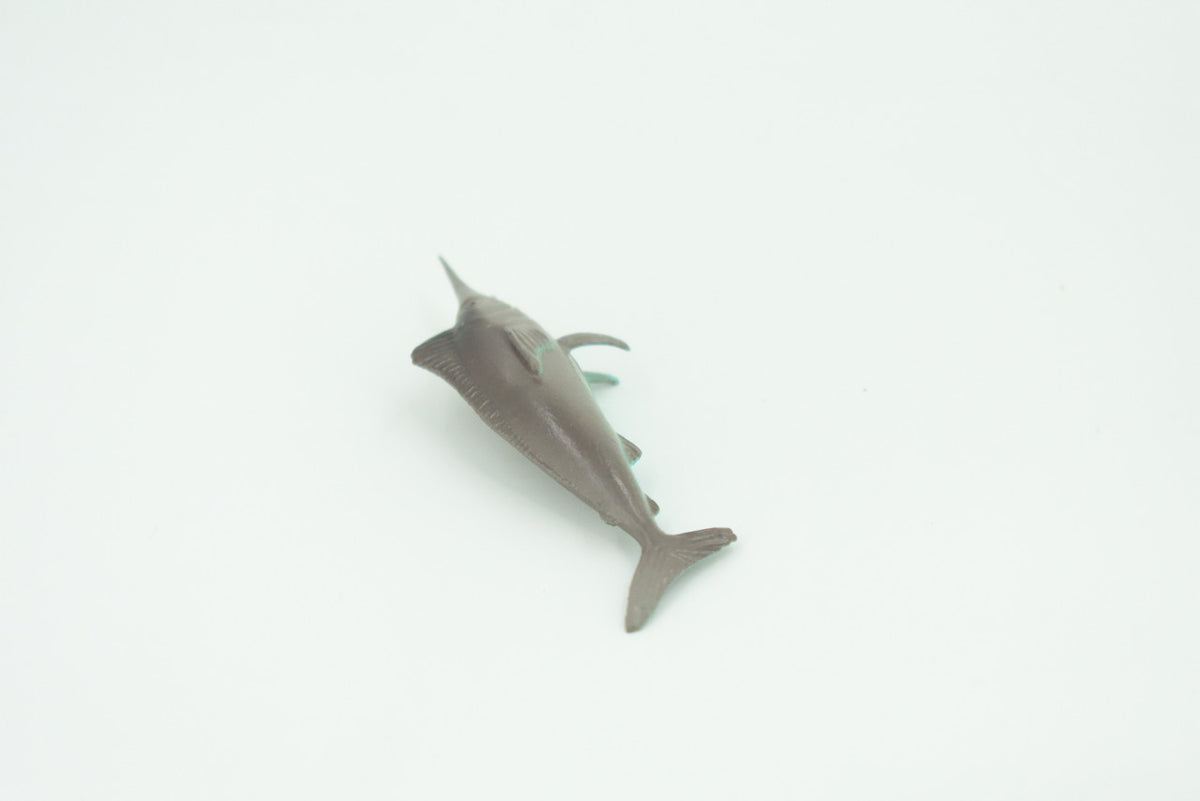 Swordfish, Broadbills, Billfish, Rubber Fish, Realistic Toy Figure, Model, Replica, Kids, Hand Painted, Educational, Gift,    2 3/4"   F583 B34