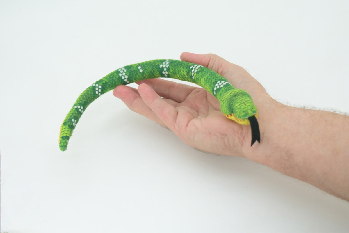 Emerald Tree Boa, Very Nice Plush Snake, Stuffed Reptile, Educational, Realistic Figure, Lifelike Model, Replica, Gift ,   12"   WR08 B306