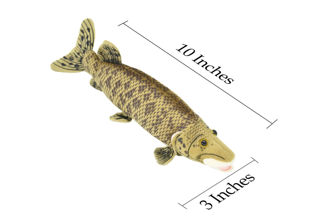 Muskellunge, Muskie, Musky, Very Nice Plush Fish, Stuffed Animal, Educational, Toy, Kids, Realistic Figure, Gift     10" 