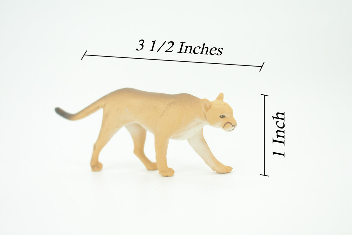 Puma, Cougar, Mountain Lion, American Lion, Hand Painted, Educational, Rubber Animal, Realistic Figure, Lifelike, Gift,    3 1/2"    SF47 B15