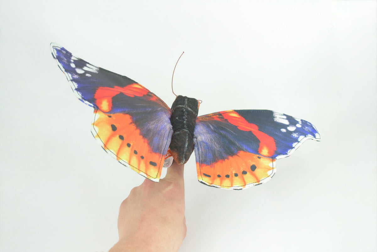 Red Admiral Butterfly, Finger Puppet, Very Nice Plush, Stuffed Insect, Realistic Figure, Educational, Toy, Kids, Gift, 15 Inches. WR33 BB317