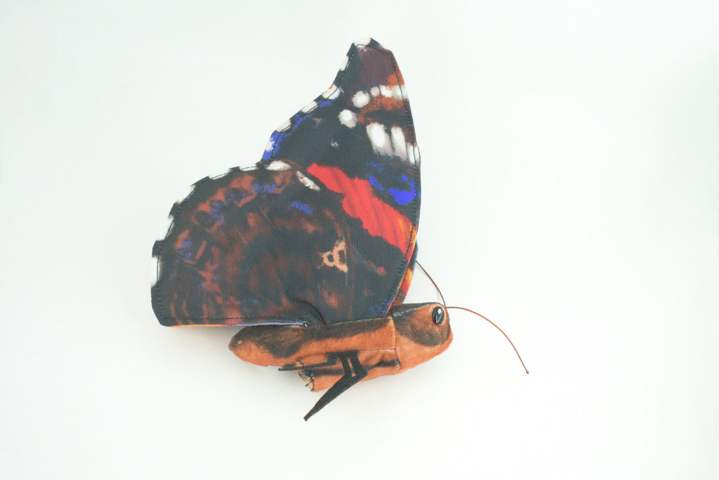 Red Admiral Butterfly, Finger Puppet, Very Nice Plush, Stuffed Insect, Realistic Figure, Educational, Toy, Kids, Gift,  15 Inches. WR33 BB317