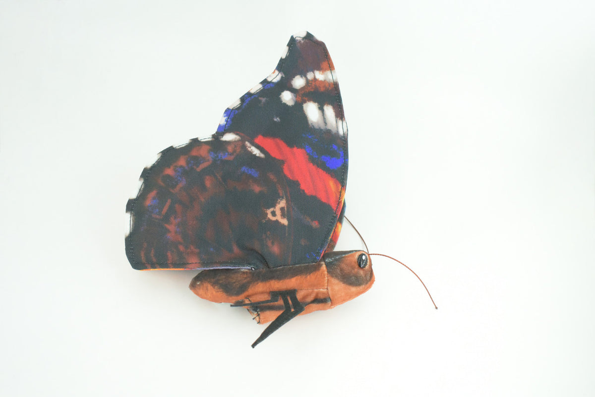 Red Admiral Butterfly, Finger Puppet, Very Nice Plush, Stuffed Insect, Realistic Figure, Educational, Toy, Kids, Gift,  15 Inches. WR33 BB317