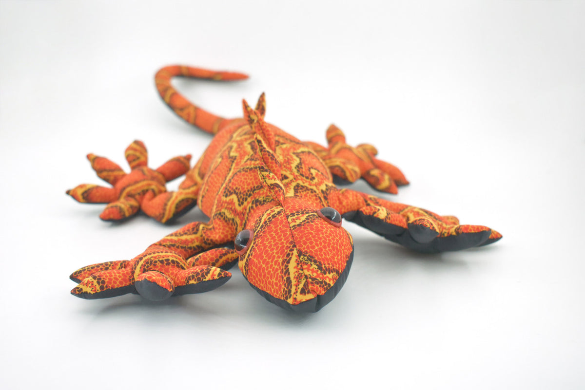 Lizard, Reptiles, Iguana, Orange, Hand Made, Thailand Sand Creatures, Toy, Paper Weight, Bean Bag, Cornhole, Game, Kids, Educational, Gift, 17", 2 lbs, TH63 BB308 