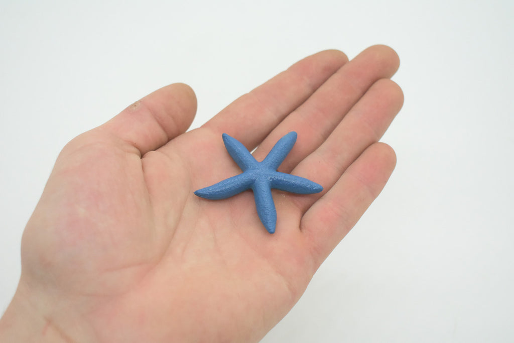 Starfish, Blue, Sea Star, Echinoderms,  Asteroidea, Ocean, Sea Life, Plastic Figure, Model, Realistic Replica, Educational, Figurine, Animal, Life Like, Gift,    2 1/4 "   F925 B158