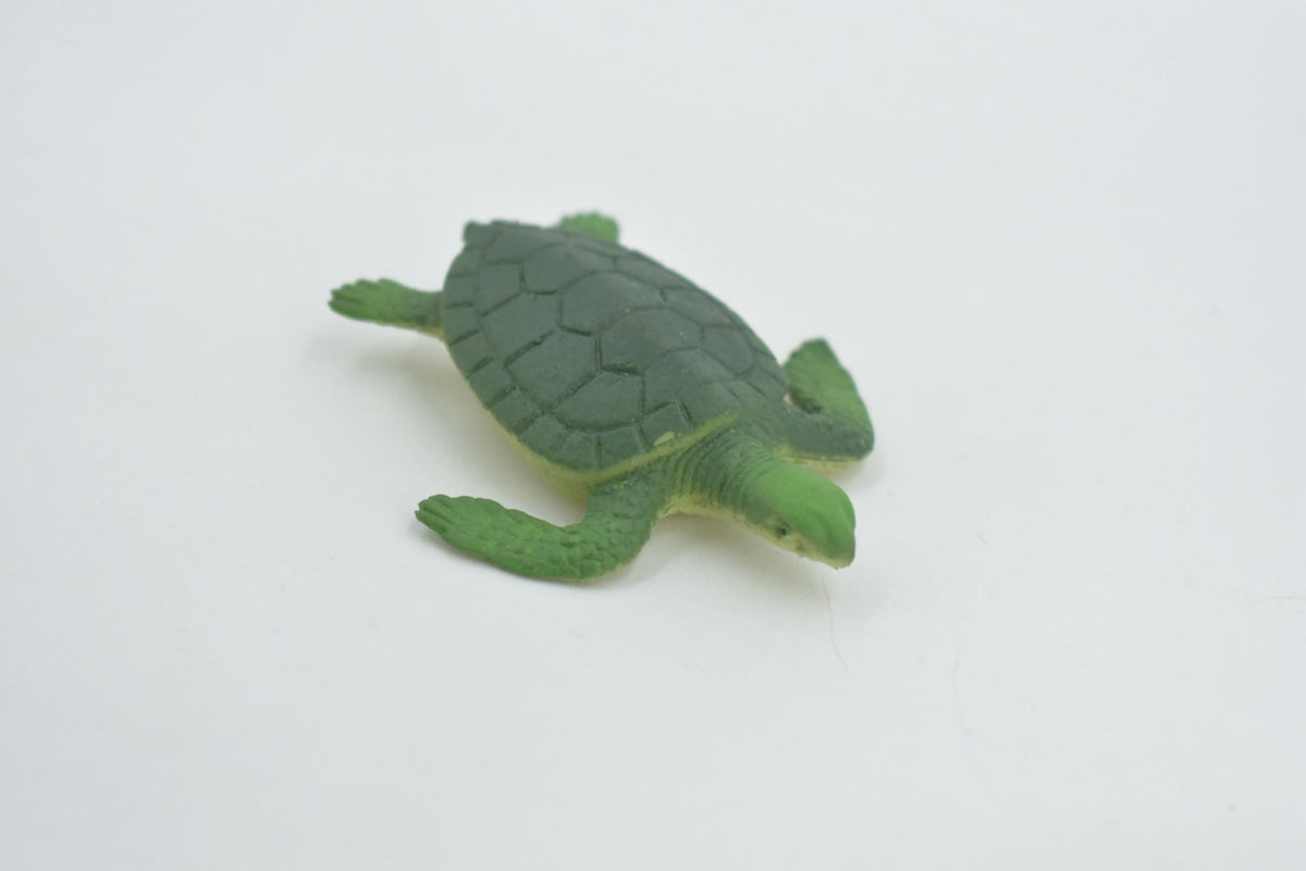 Sea Turtle, Green Turtle Design, Realistic, Figure, Reptile, Educational, Figure, Lifelike, Model, Figurine, Replica, Toy, Kids, Gift,      2"      F217 B36
