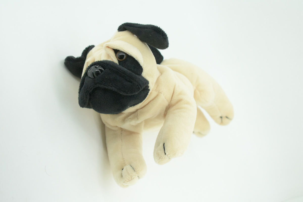 Pug Dog, Laying Down, High Quality, Realistic Stuffed Animal, Dog, Canine, Plush Toy, Lifelike Model, Soft, Kids, Educational, Gift,      10 Inches      CA05 BB318
