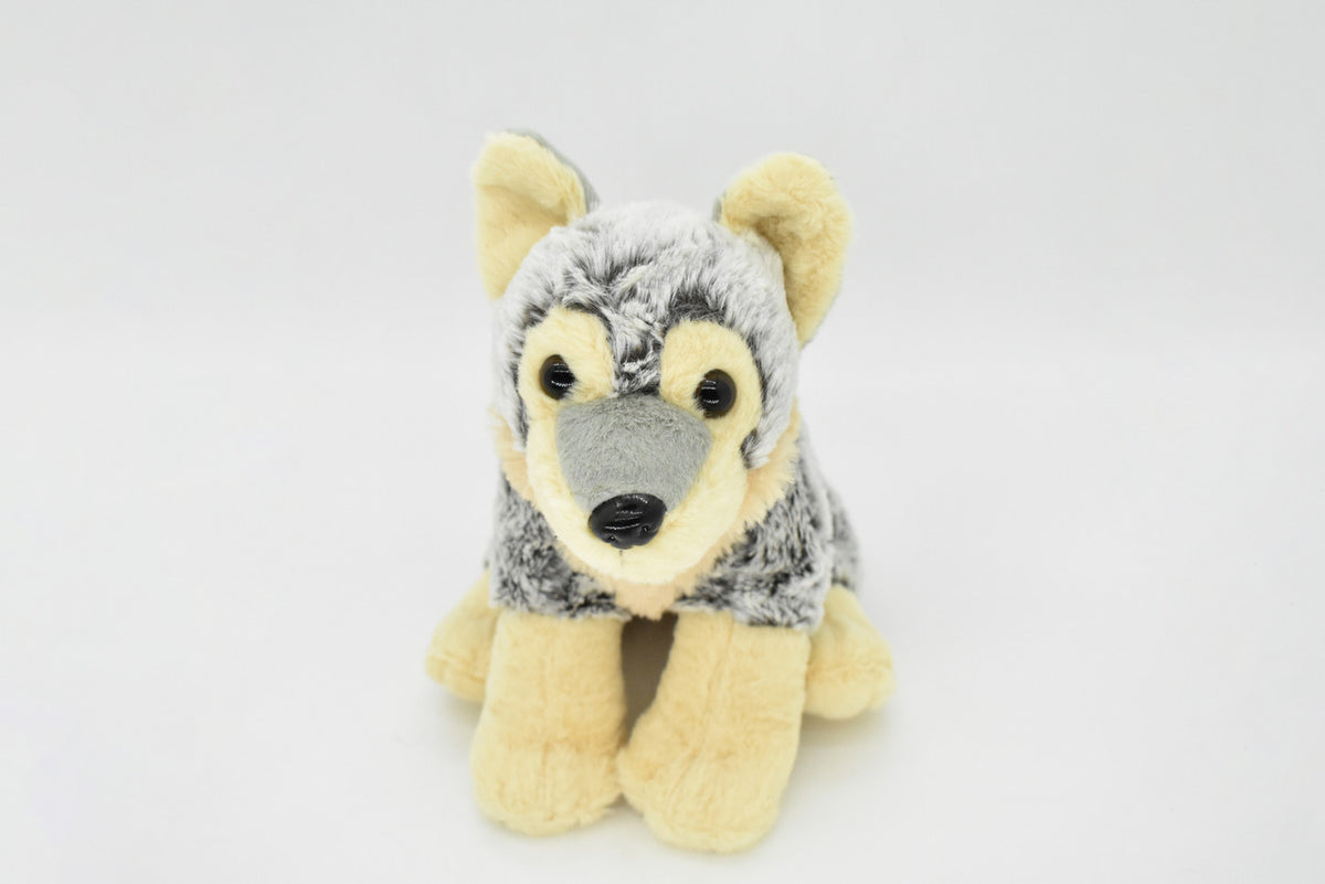 Wolf, Sitting, Timber, Gray, Realistic Cute Stuffed Animal Plush Toy Kids Educational Gift       15"    C011 BB102