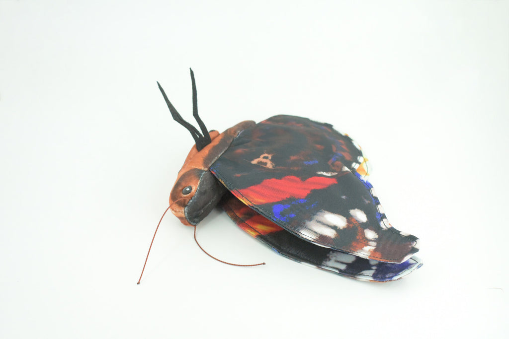 Red Admiral Butterfly, Finger Puppet, Very Nice Plush, Stuffed Insect, Realistic Figure, Educational, Toy, Kids, Gift,  15 Inches. WR33 BB317