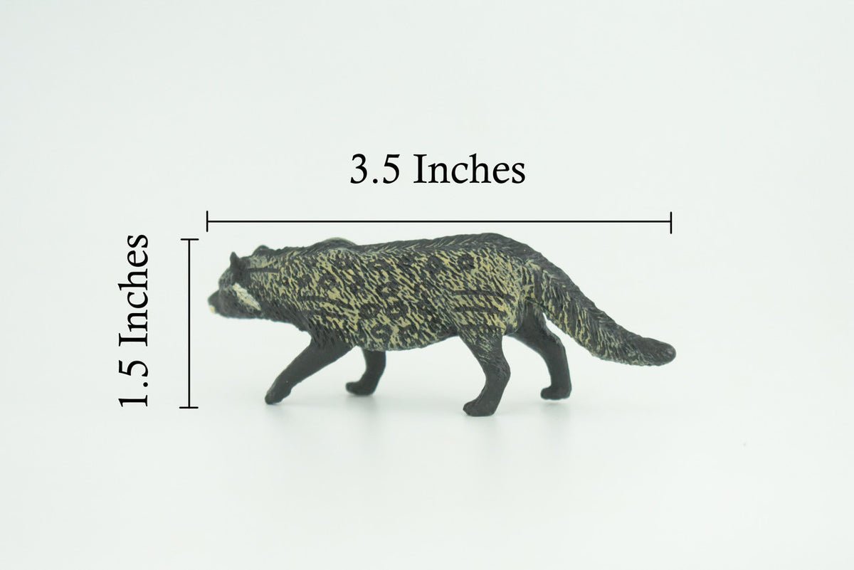 African Civet, Educational, Hand Painted, Museum Quality, Realistic, Rubber Animal, Realistic, Diorama, Toy, Kids, Gift, 3 Inches. CH831 BB194