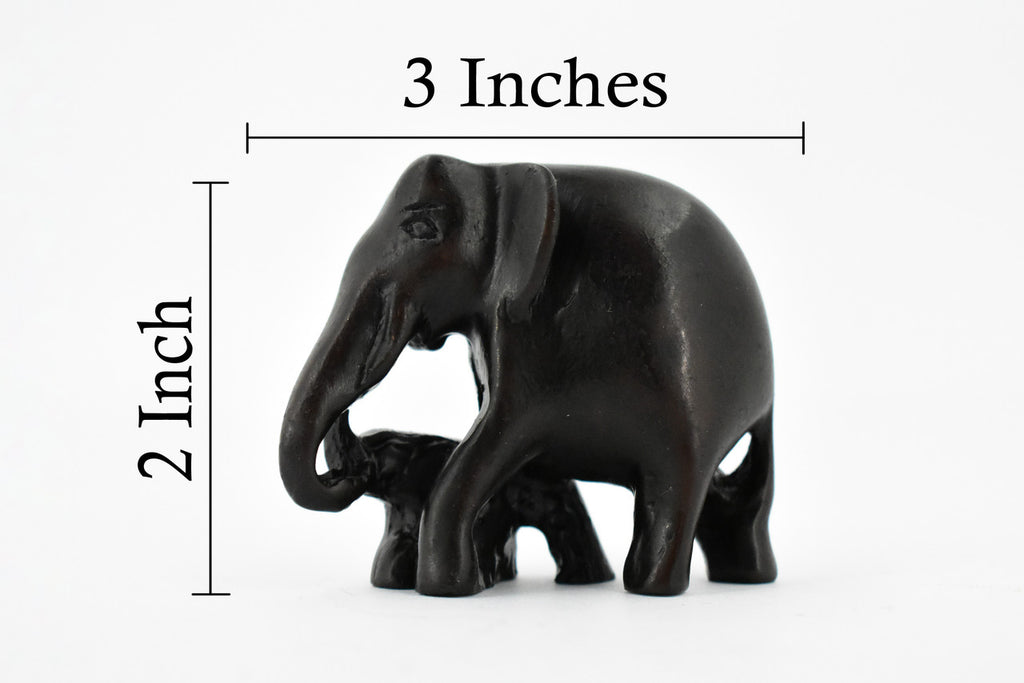 Elephant with Baby, Calf, Wisdom, Strength and Prosperity, Educational, Realistic Hand Made, Figure, Lifelike Model, Figurine, Replica,  3 Inches.