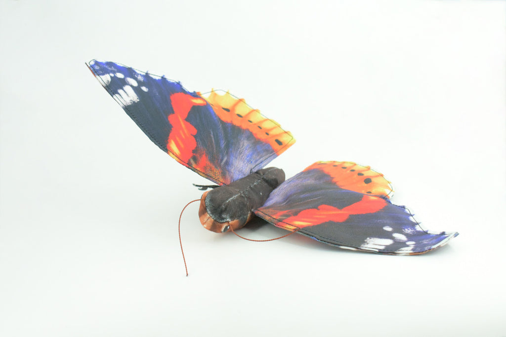 Red Admiral Butterfly, Finger Puppet, Very Nice Plush, Stuffed Insect, Realistic Figure, Educational, Toy, Kids, Gift,  15 Inches. WR33 BB317