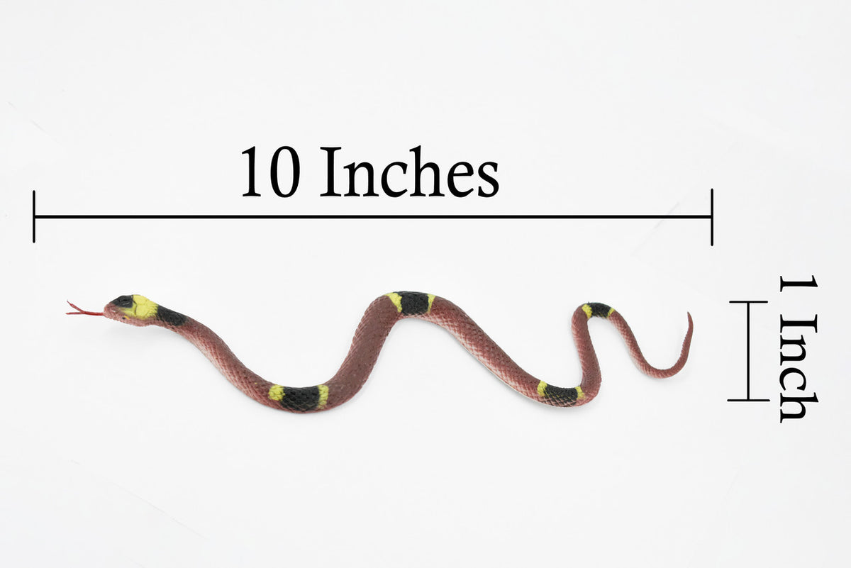 Snake, Red Spitting Cobra, Rubber Reptile, Educational, Realistic Hand Painted, Figure, Lifelike Model, Figurine, Replica, Gift,      10"       F2086 B142