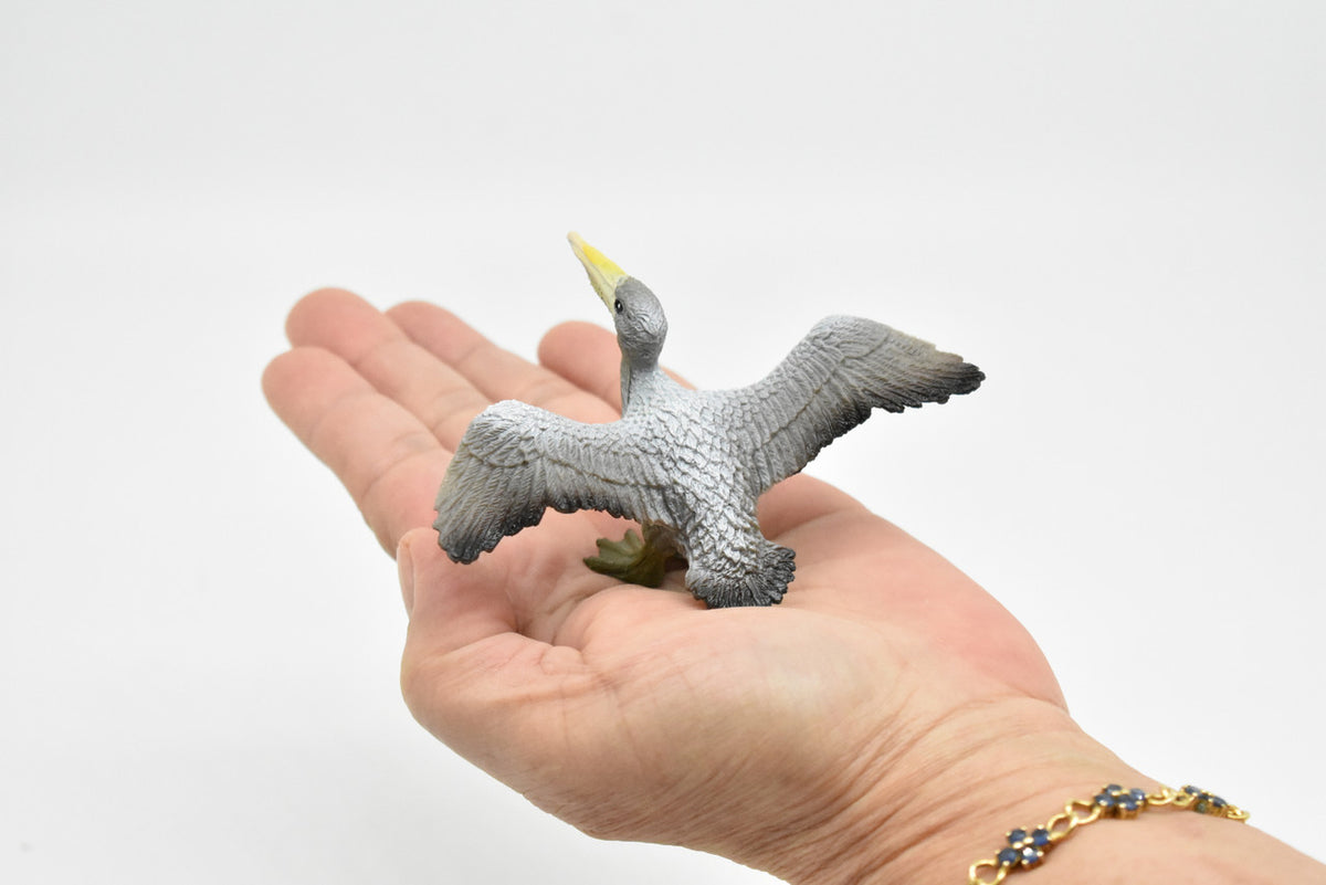 Pelican, Brown Pelican, Museum Quality, Realistic, Pelecanus occidentalis, Rubber Bird Design, Educational, Hand Painted, Figure, Lifelike, Model, 3 1/2 Inches  