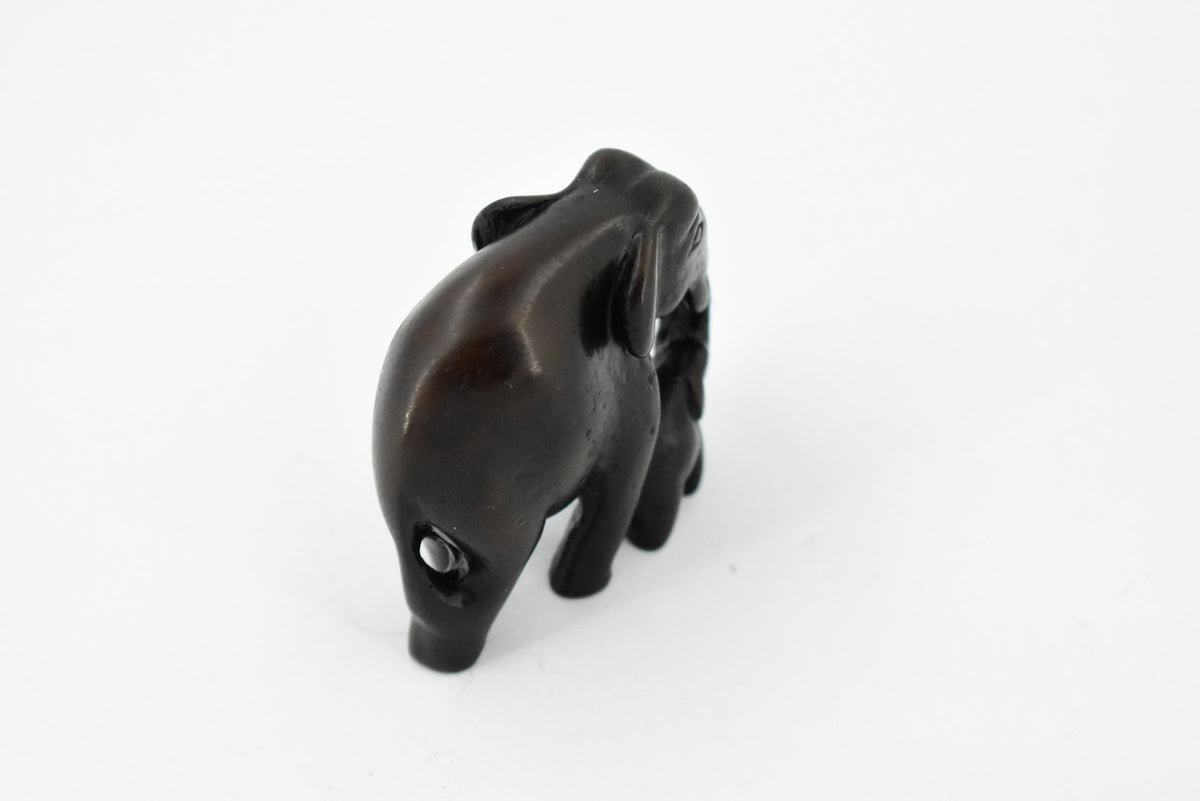 Elephant with Baby, Calf, Wisdom, Strength and Prosperity, Educational, Realistic Hand Made, Figure, Lifelike Model, Figurine, Replica, Gift,     3 Inches.     TH51 BB69