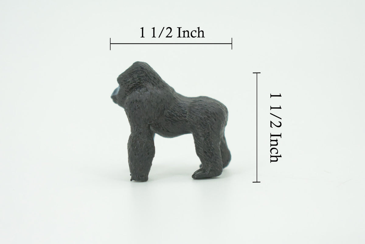 Gorilla, Mountain Gorilla, Hand Painted, Educational, Rubber Primate, Realistic Figure, Lifelike, Gift,    1 1/2 "    SF55 B58