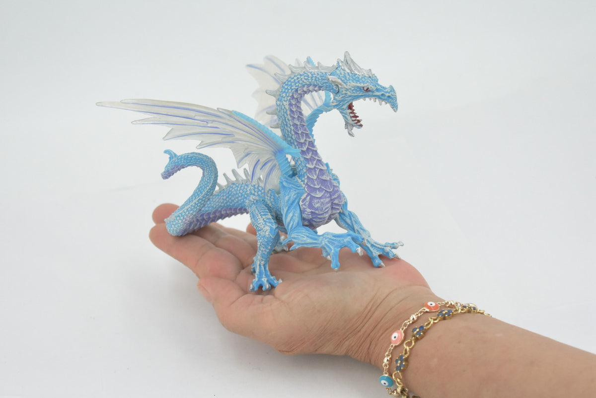 Dragon, Ice Dragon, Museum Quality, Highly Detaied, Hand Painted, Myth, Fantasy, Plastic, Educational, Realistic, Figure, Lifelike Figurine, Gift,      6"      F3424 B356