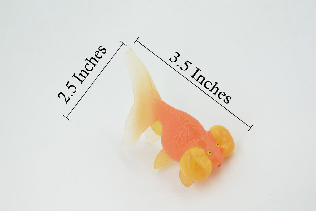 Fish, Goldfish, Bubble Eye, Museum Quality, Hand Painted, Rubber, Realistic Figure, Model, Replica, Toy, Kids, Educational, Gift,      3 1/2"      CH592 BB164