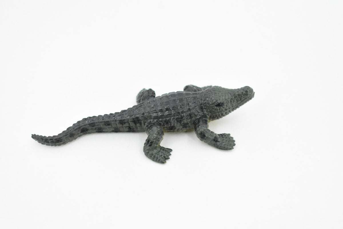 Crocodile, West African Dwarf Crocodile, Rubber Toy Reptile, Realistic Figure, Model, Replica, Kids, Educational, Gift,  3 1/2"      F1078 B212