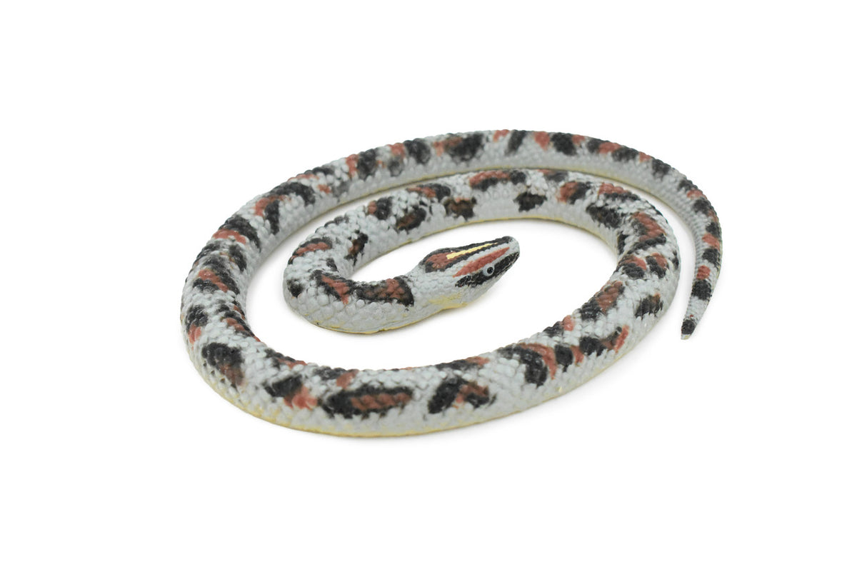 Rock Python Snake, Coiled, Rubber Reptile, Educational, Realistic, Hand Painted, Figure, Lifelike Model, Figurine, Replica, Gift,     26"  
