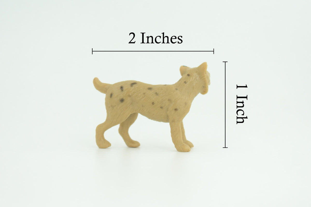 Bobcat, Cub, Nice Rubber Animal, Educational, Realistic Cat, Hand Painted, Figure, Lifelike Model, Figurine, Replica,  2 Inches  